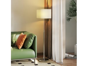 Lampadaire réglable en hauteur ø40 x h133-168 cm en acier avec télécommande beige chicfurn