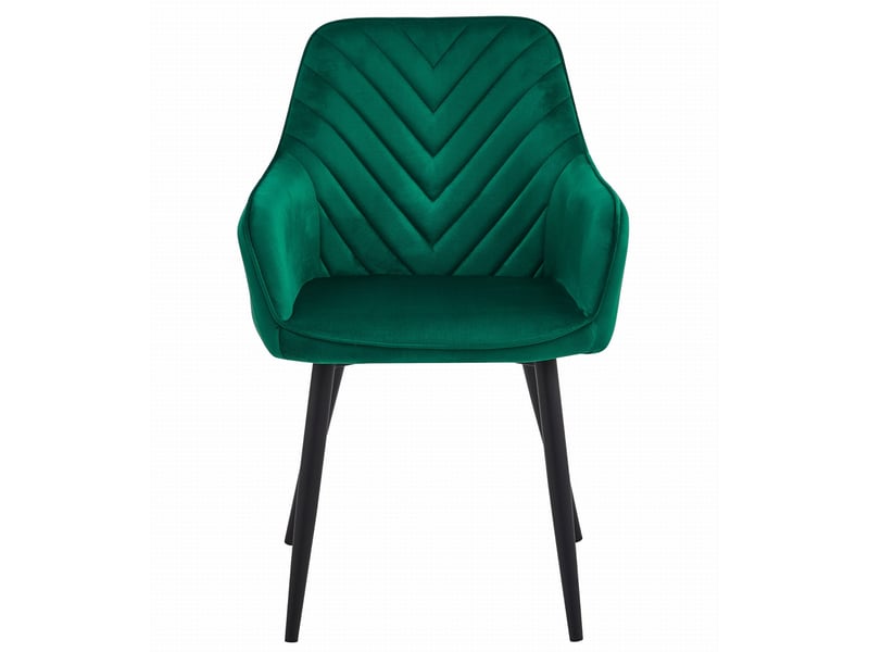 Family chaise nana - velours vert foncé pieds noirs x 2  - Conforama C