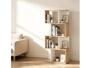 Bibliotheque coloris bicolore 4 étagère(s) HOMVRA - 60 cm x 148 cm