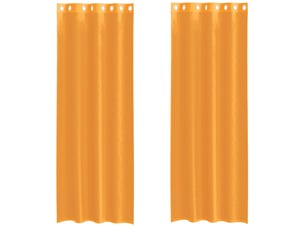 Lot de 2 rideaux en voile, voilages avec œillets orange 140x300 cm cf44395