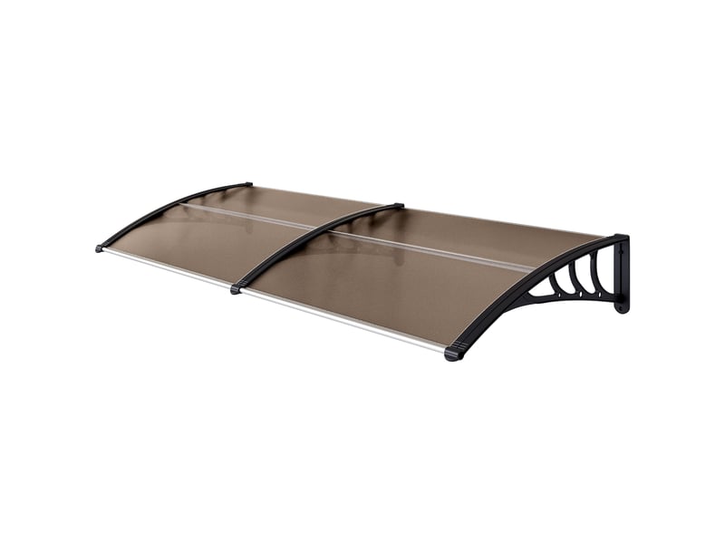  Store de porte et fenêtre 195x75 cm avec panneaux en polycarbonate et barres en aluminium brun  - Conforama B