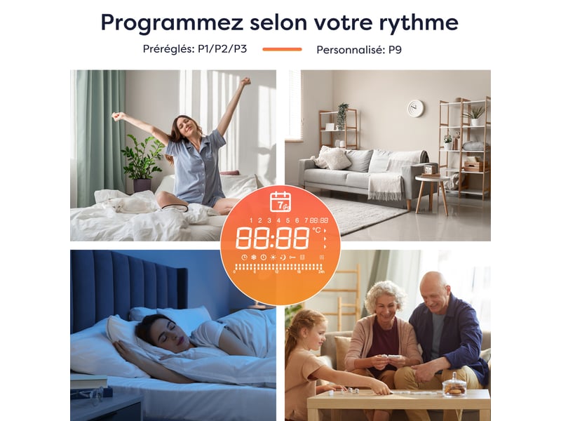  Radiateur électrique 1000w à inertie céramique programmable fil pilote pid ip24 salle de bain CBHT10E - Conforama D