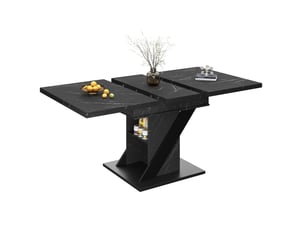 Table extensible avec plateau allongeable, style moderne, en mdf et métal, noir, pour cuisine et salle à manger