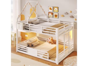 Lit mezzanine 140x200 cm <strong>MODERNLUXE</strong>  <strong></strong> coloris blanc
