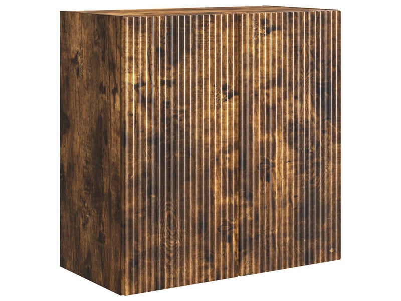 Armoire murale salon, meuble de rangement 59x31x60 cm bois d'ingénierie chêne fumé shl7171  - Conforama A