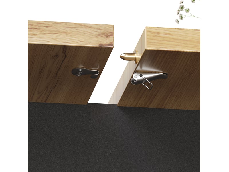  Table à manger extensible 110x140x80 cm, éclairage led intégré, panneau de fibres et particules, noir et naturel  - Conforama E