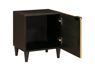 Table de chevet - cabinet de chevet - table de nuit 2 pièces noir et or 40 x 33 x 46 cm