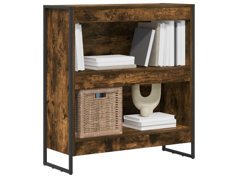 Bibliothèque, armoire à livres 80 x 30 x 86,5 cm bois d'ingénierie chêne fumé - Conforama C