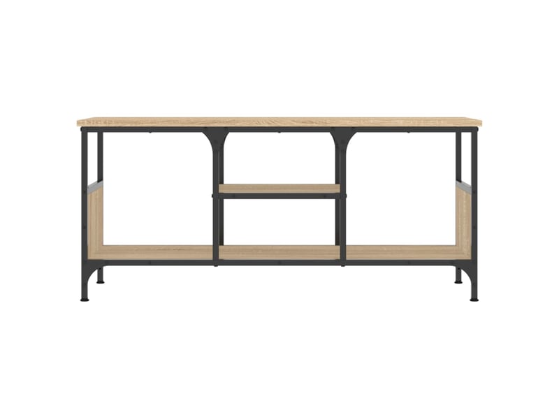  Meuble tv - banc tv - meuble de rangement chêne sonoma 100x35x45 cm bois d'ingénierie et fer  - Conforama D