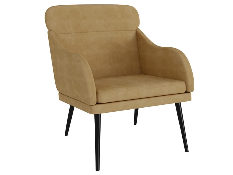  Fauteuil relax, fauteuil marron 63x76x80 cm velours  - Conforama A