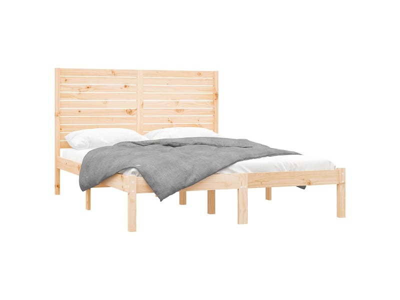  Lit double- lit adulte -  cadre de lit sans matelas 120x200 cm bois massif  - Conforama B
