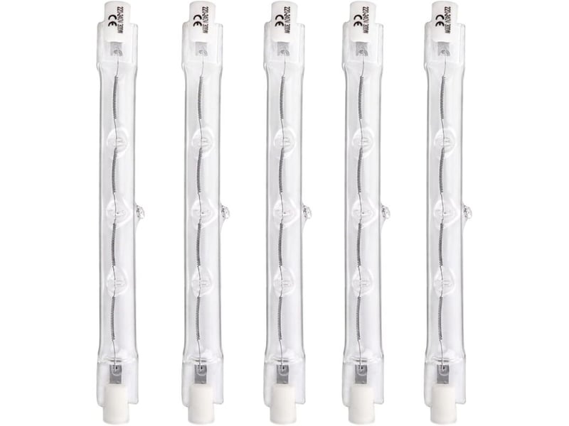  Ampoules halogènes r7s 118mm 300w blanc chaud 2700k 4500lm lot de 5  - Conforama A