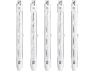 Ampoules halogènes r7s 118mm 300w blanc chaud 2700k 4500lm lot de 5