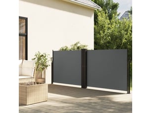 Auvent latéral rétractable, store latéral anthracite 140x1200 cm