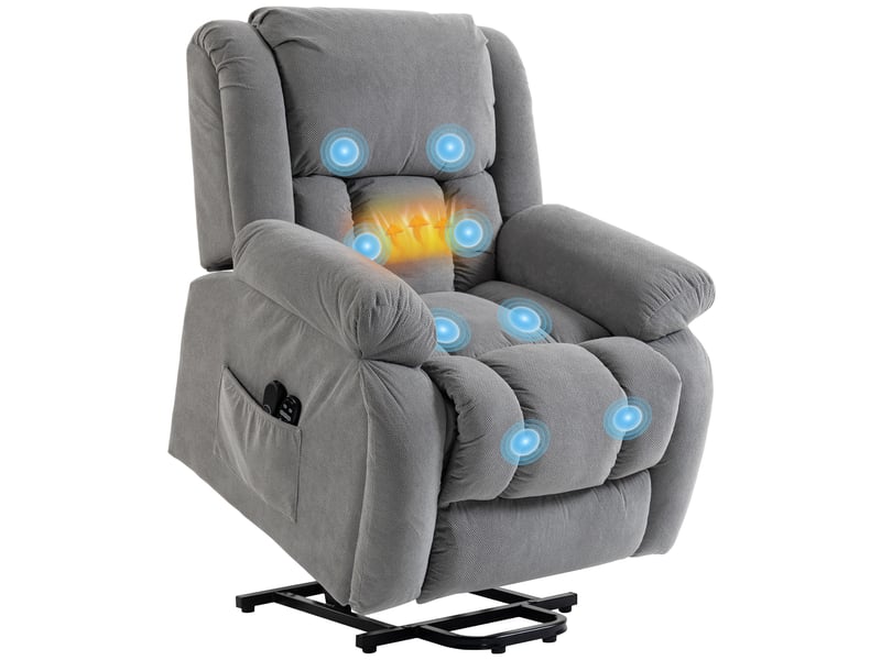 Fauteuil releveur électrique massant et chauffant en tissu 93x104x100 cm  - Conforama A