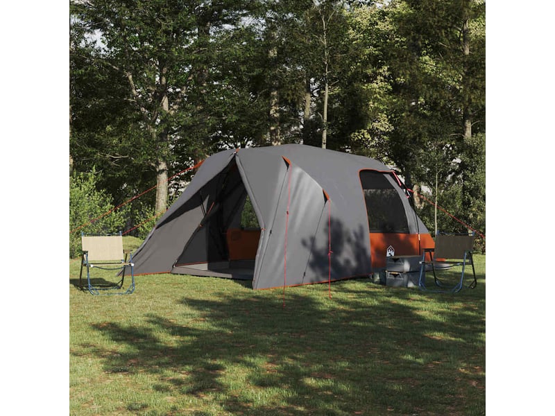  Tente de camping, tente dôme 6-personnes 6 personne gris et orange  - Conforama B