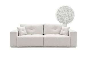 Canapé droit convertible LOUNGITUDE CELINE 3 places Tissu blanc avec coffre de rangement