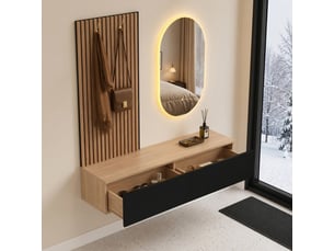Armoire WELLTIN coloris bois clair largeur 135 cm