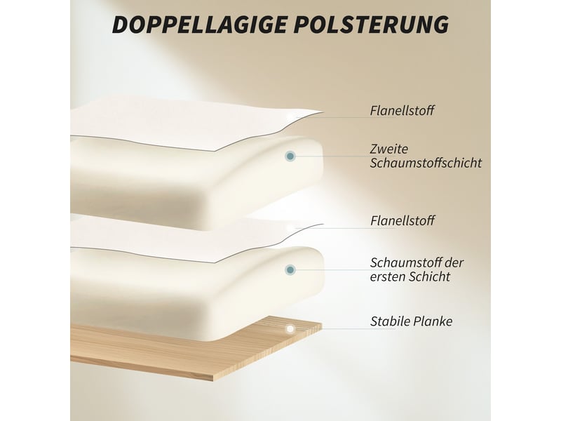  Fauteuil de bureau pivotant réglable en hauteur avec soutien lombaire et repose-pieds, revêtement en flanelle blanc crème, 80 x 80 x 106-114 cm  - Conforama E