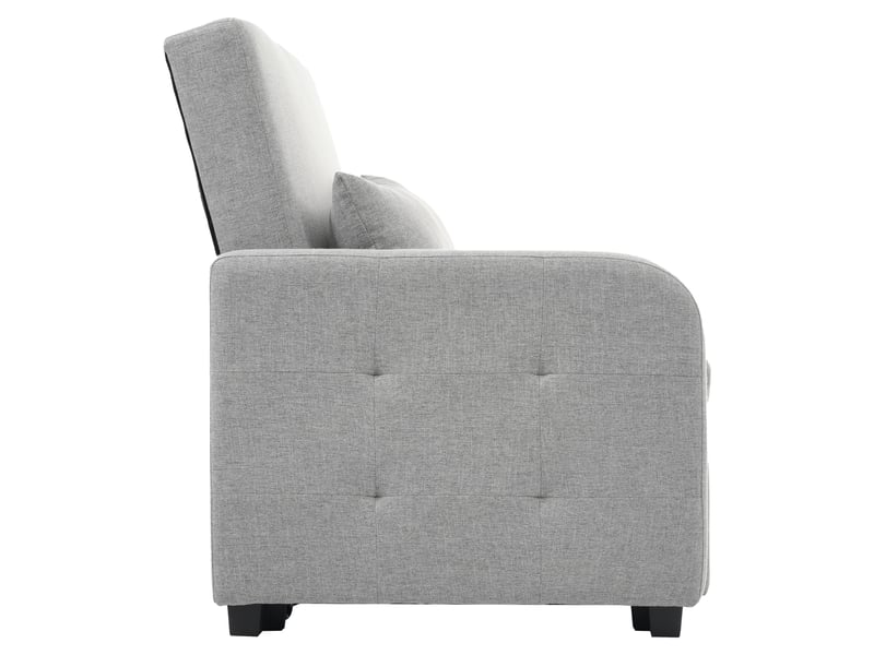  Canapé convertible lit extensible 180x127cm dos réglable tissu lin coton gris antique rangement intégré  - Conforama E