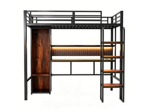 Lit mezzanine 90x200 cm MAISONORA coloris noir
