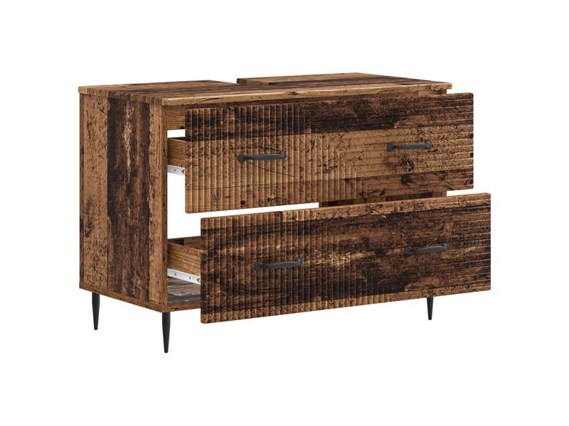 Meuble sous lavabo de salle de bain haarlem bois ancien cf64888 - Conforama C