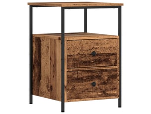 Table de chevet - cabinet de chevet - table de nuit vieux bois 34x35,5x50 cm bois d’ingénierie