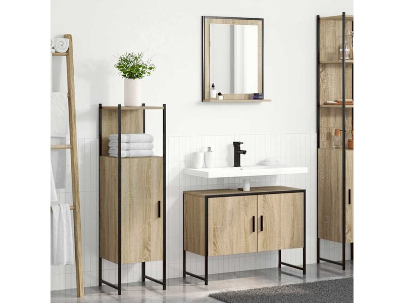 Ensemble de mobilier de salle de bain 3 pc marron cf64401 - Conforama D