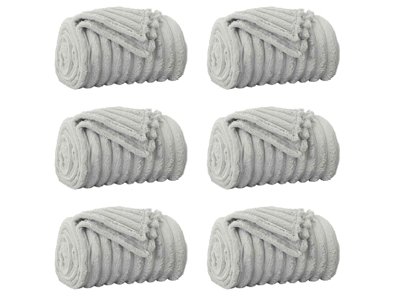  Couverture jetée de canapé 6 pcs gris 150x130 cm 2.85 kg polaire  - Conforama A