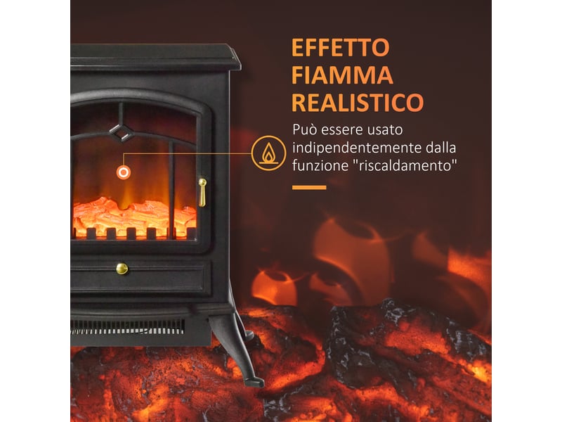  Cheminée électrique sur pied avec effet flamme, 10002000 w, thermostat, 45 × 28 × 54 cm  - Conforama W