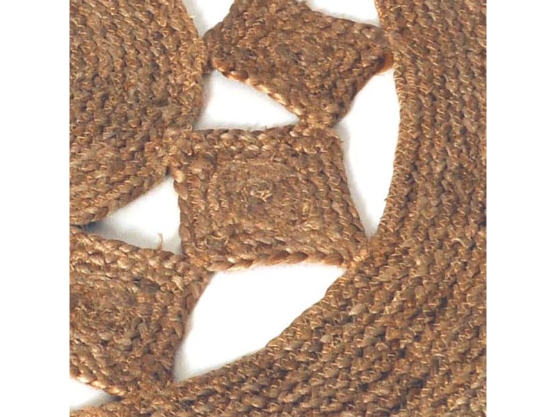 Tapis rond ajouré en jute naturel, 120 cm, dylrev 69011 - Conforama D