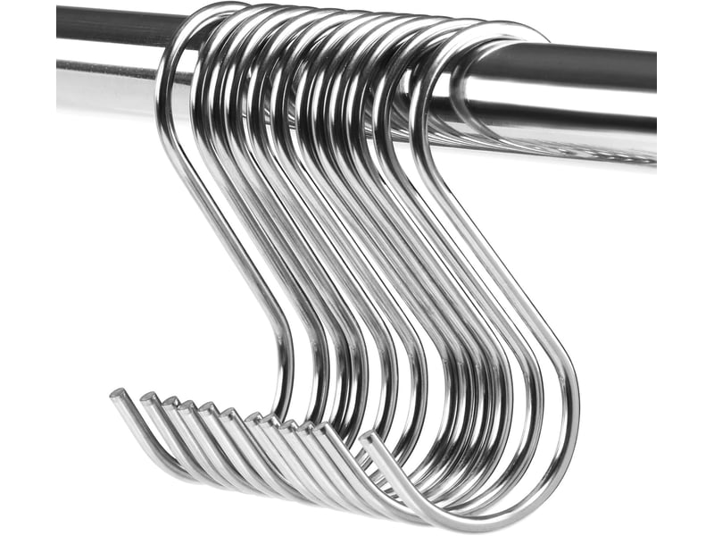 Lot de 12 crochets, porte-couverts en acier inoxydable, patères pour cuisine, bureau, salle de bain, décoration de fête, gris - Conforama A
