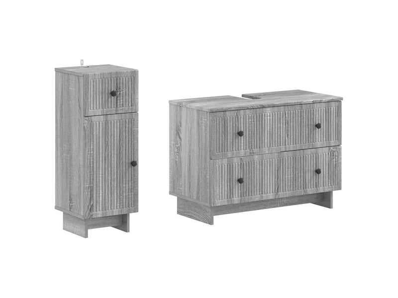 Ensemble de 2 meubles de salle de bain ede sonoma gris cf63151 - Conforama A
