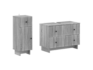 Ensemble de 2 meubles de salle de bain ede sonoma gris cf63151