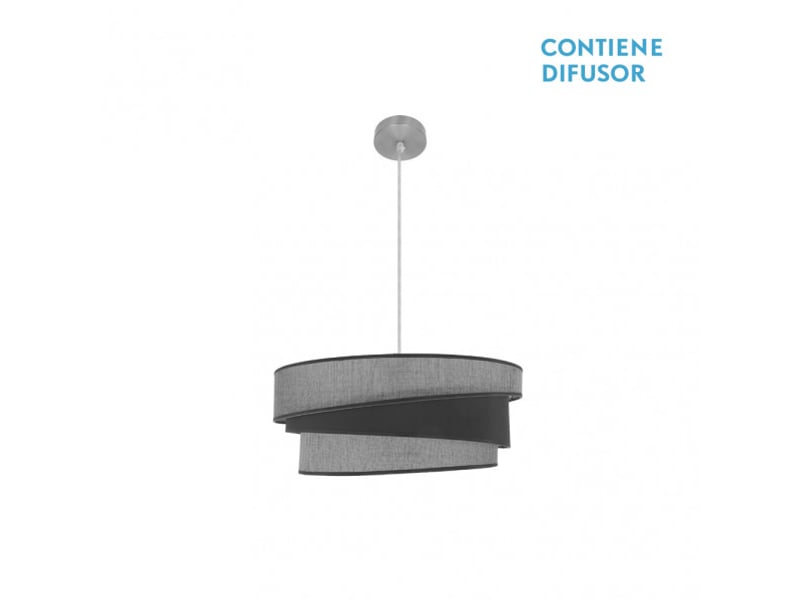  Suspension fabrilamp hara gris 2 x e27 ø 50 cm 179895028 - Conforama A