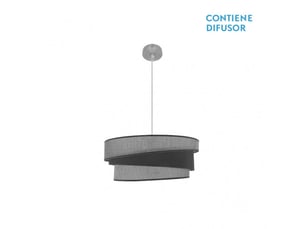 Suspension fabrilamp hara gris 2 x e27 ø 50 cm
