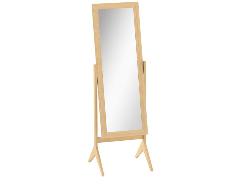  Miroir en pied grand miroir de sol inclinaison réglable pour chambre dressing 47 x 46 x 148 cm en chêne  - Conforama B
