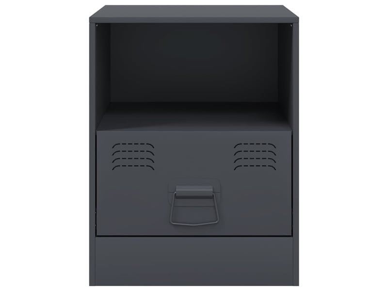  Lot de 2 tables de chevet - cabinet de chevet - table de nuit anthracite 34,5x39x44 cm acier  - Conforama D