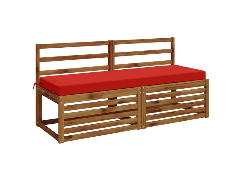  Lot de 2 coussins de banc, coussins d'assise soest 100 % polyester rouge cf57417  - Conforama C