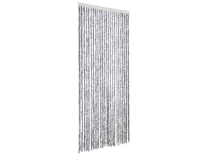 Rideau anti-mouches, moustiquaire blanc et gris 100x200 cm chenille cf43511