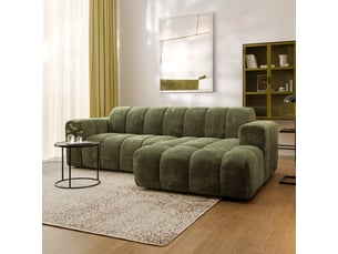 Canapé d'angle droit fixe MASSENO  3 places Tissu LUMO 20
