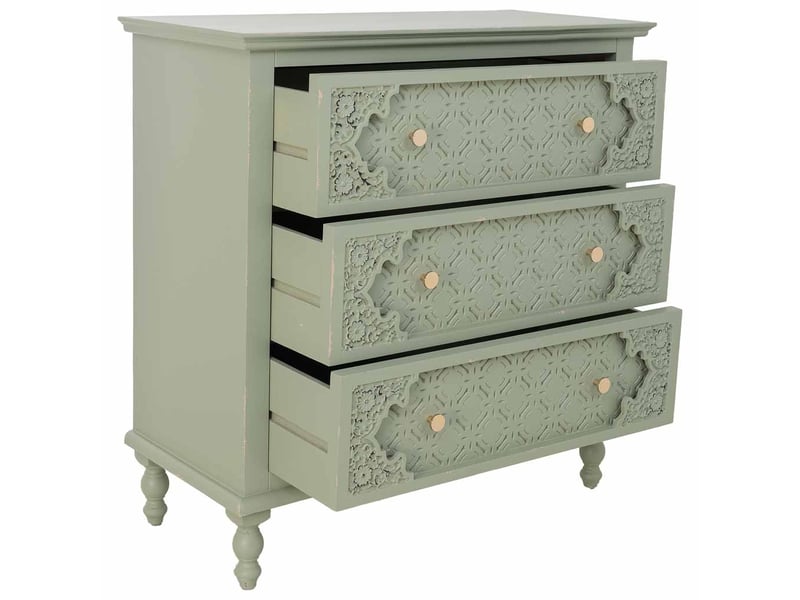  Commode en bois vert 80x36x80,5 cm h  - Conforama E
