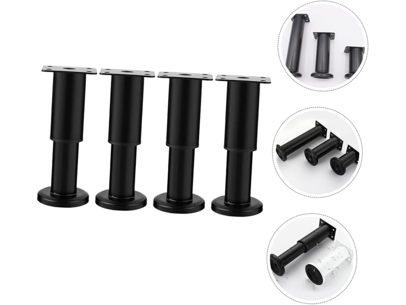  4pièces meubles réglables pour tables basses lits ou commodes supports de canapés interchangeables avec base plate pour stabilité  - Conforama D