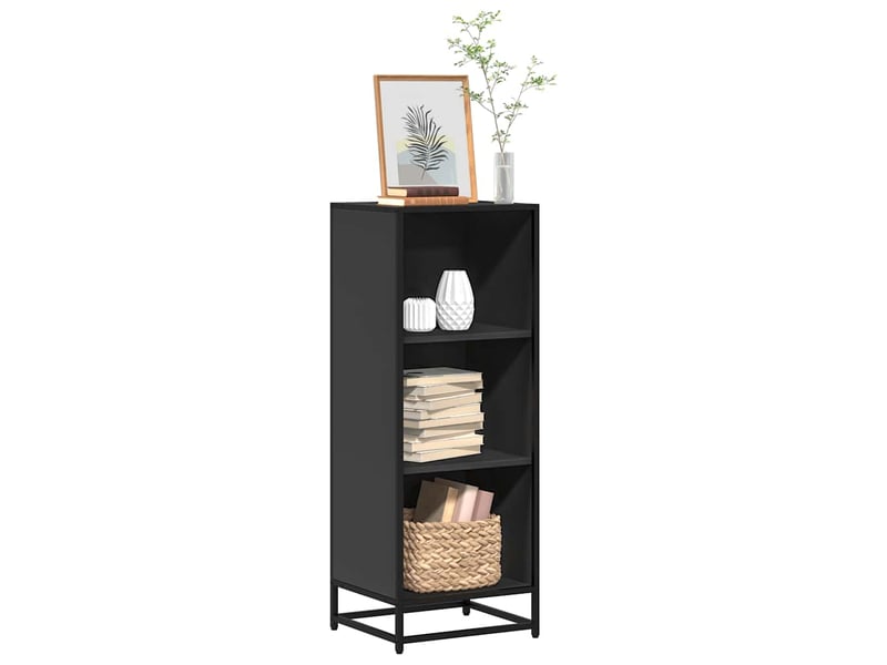  Bibliothèque, meuble de rangement salon noir 40x35x107,5 cm bois d'ingénierie  - Conforama B