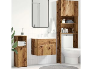 Meuble sous-vasque salle de bain en bois ancien 60x38.5x46cm bois d'ingénierie