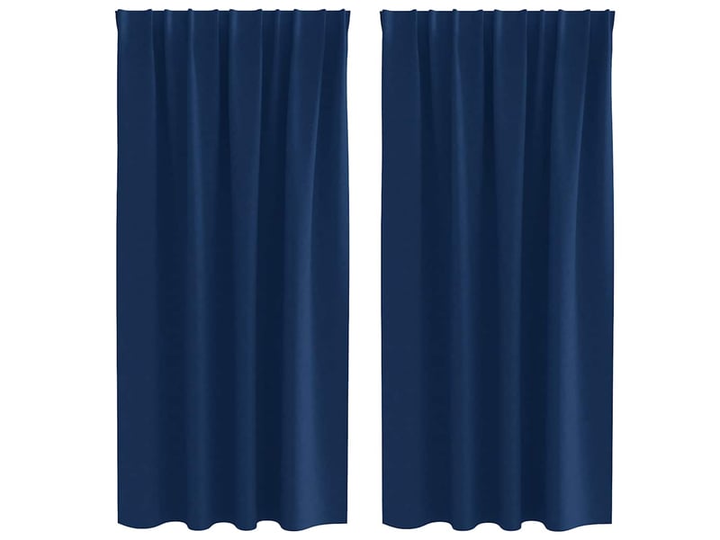  Lot de 2 rideaux occultants, rideaux black-out avec anneaux bleu foncé 175 x 140 cm cf44599  - Conforama A