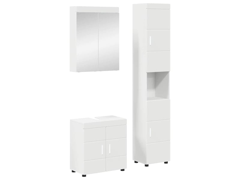 Ensemble de mobilier de salle de bain tulum 3 pièces blanc cf64725 - Conforama B