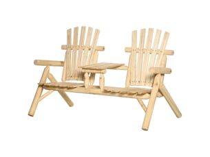 Ensemble banc de jardin pour 2 personnes, table intégrée, bois naturel, 157 x 88 x 103 cm