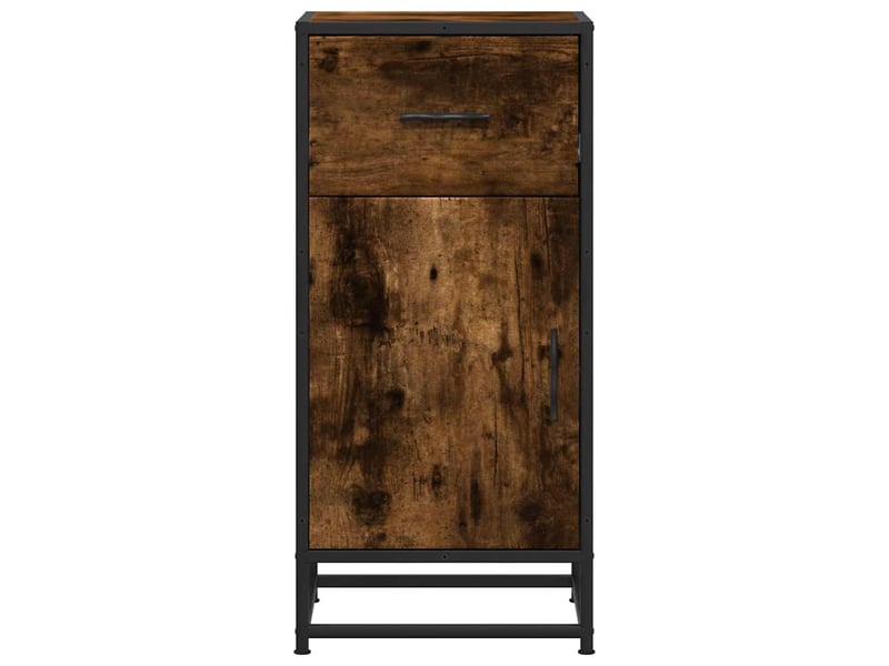  Buffet - bahut - meuble de rangement chêne fumé 35,5x35x76 cm bois d'ingénierie et métal  - Conforama D