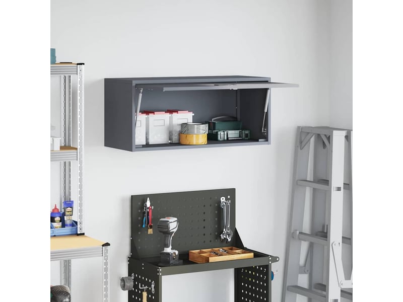  Armoire murale salon, meuble de rangement pour garage anthracite 80 x 33 x 35 cm  - Conforama D